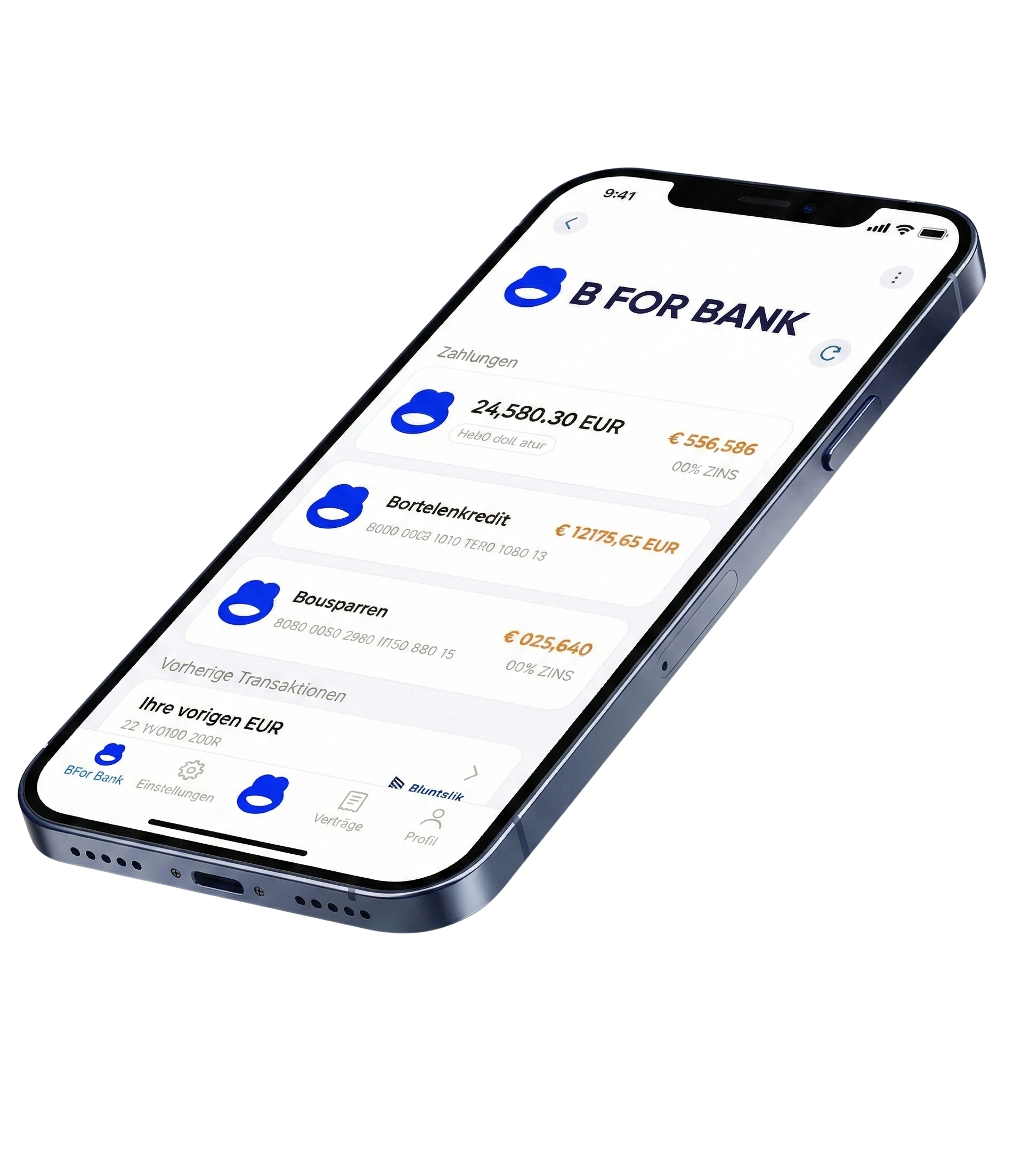 Téléphone affichant l'application bancaire de SIEGEL BANK